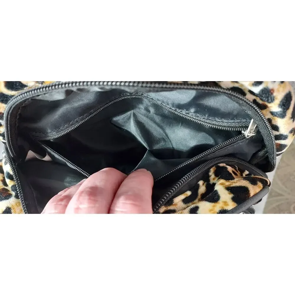Leopard Print Fashion Mini Backpack Unbranded 3 Pockets & slots for oganization